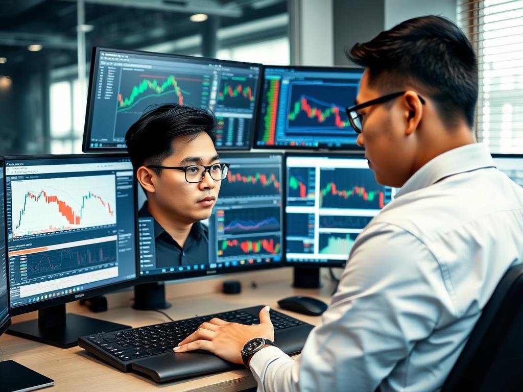 Trader Indonesia menganalisis grafik dengan platform MT4 dan MT5 Exness